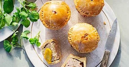 Pickled onion pork pies