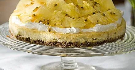 Pineapple & passion fruit cheesecake