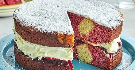 Pink marble sandwich cake
