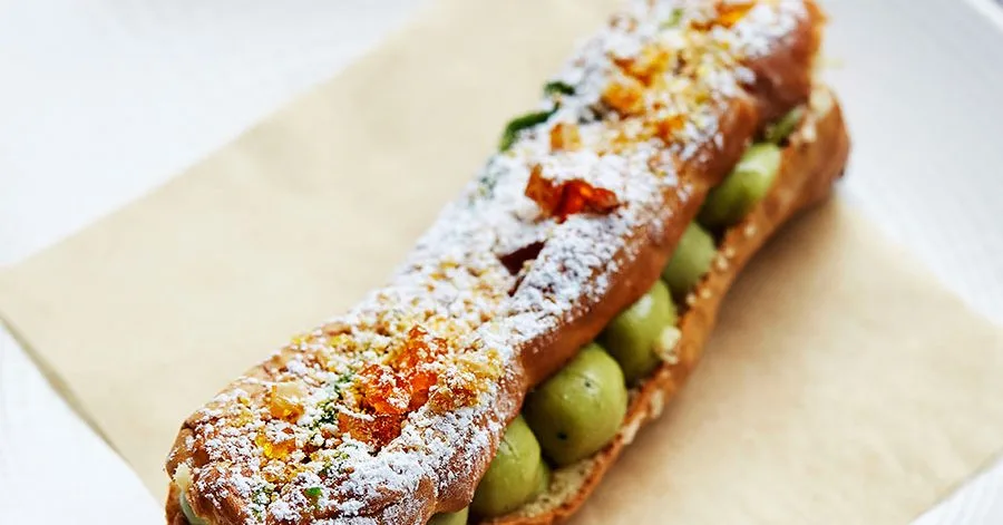 Pistachio eclairs