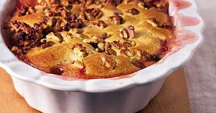 Plum & apple cobbler