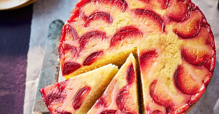 Plum upside-down cake