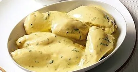 Poached chicken with lemon & tarragon sauce