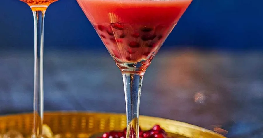 Pomegranate martini mocktail