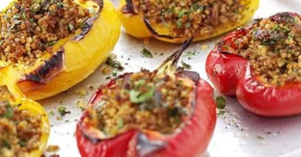 Pork & bulgur-stuffed peppers
