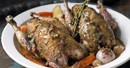 Pot-roasted pheasant