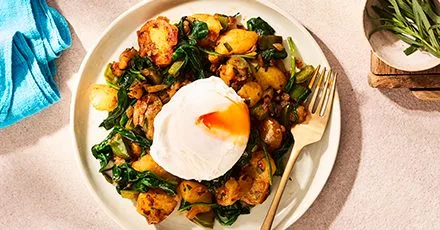 Potato hash with greens