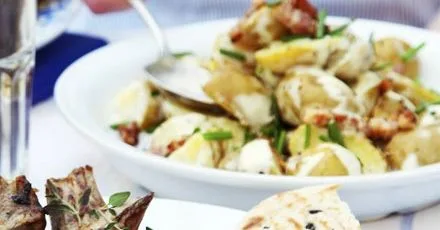 Potato salad with bacon & mustard