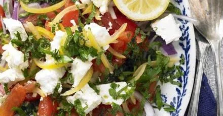 Preserved lemon & tomato salad with feta