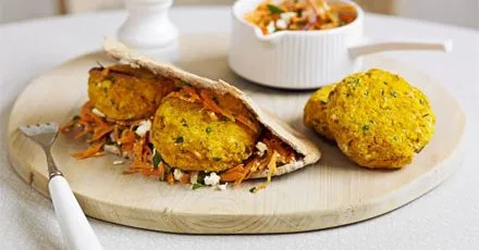 Pumpkin falafel pockets
