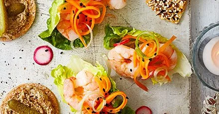 Rainbow prawn cocktails