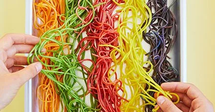 Rainbow spaghetti