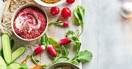 Rainbow winter dips & crudités