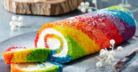 Rainbow yule log