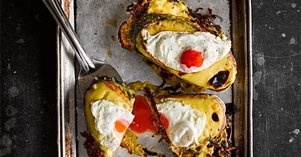 Rarebit toasties with sticky Marmite onions