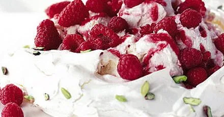 Raspberry ripple pavlova