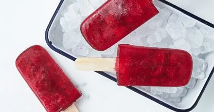 Raspberry tea ice lollies