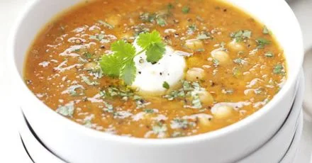 Red lentil, chickpea & chilli soup