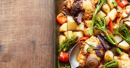 Roast chicken traybake