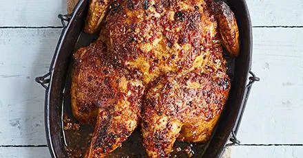 Roast spatchcock chicken with lemongrass, honey & fish sauce