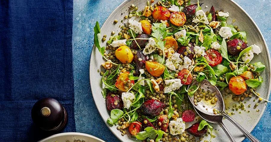 Roasted beetroot & feta salad