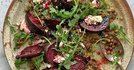 Roasted beetroot & raw honey salad