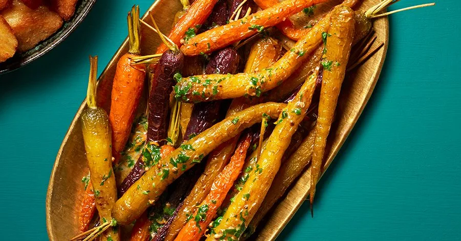 Roasted carrots with toasted coriander seed butter