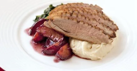 Roasted duck breast with plum sauce