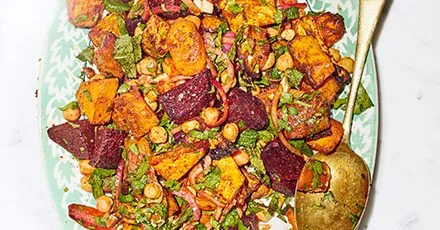 Roasted root & chickpea salad