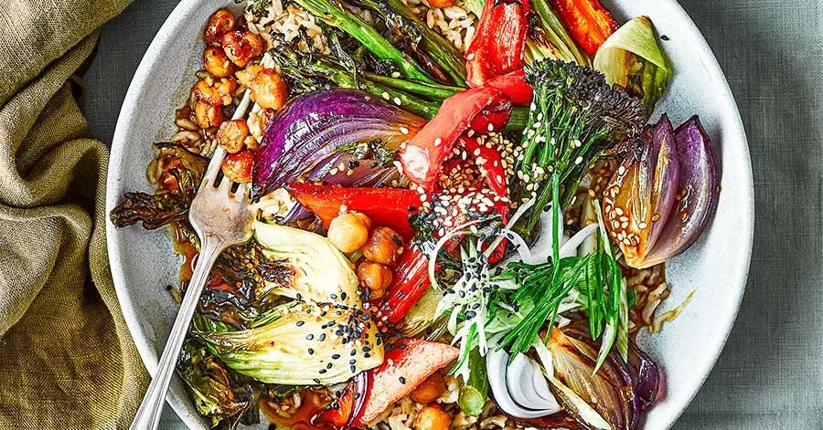 Roasted teriyaki veg bowl