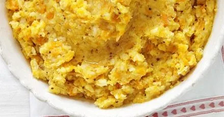Пюре з коренепродуктів і гірчичного соусу