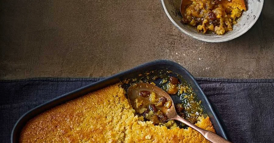 Rum & raisin sponge pudding