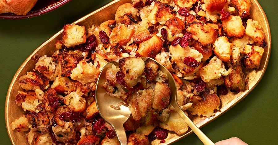 Rustic sausage, apple & cranberry stuffing