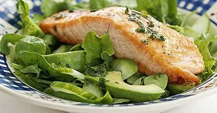 Salmon, avocado & cucumber salad