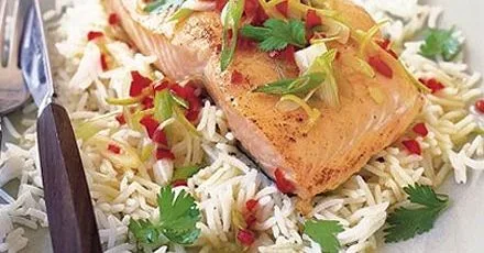 Salmon with chilli & lime butter