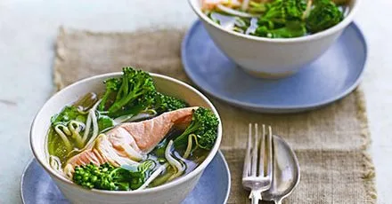 Salmon with miso vegetables
