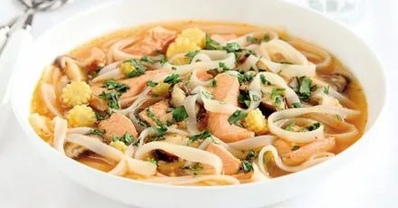 Salmon noodle soup