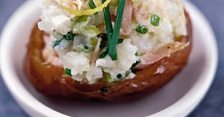 Salmon & soured cream potato bites