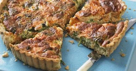 Salmon & watercress quiche