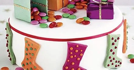 Santa's stocking cake