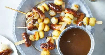 Sausage & mash on a stick