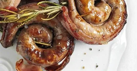 Sausage, pancetta & rosemary pinwheels