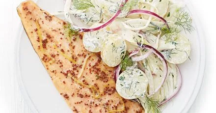 Scandi trout with fennel potato salad