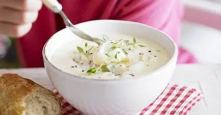 Silky celeriac soup with smoked haddock