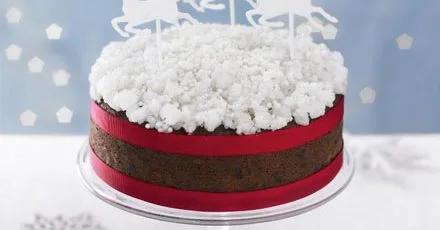 Simple snow sparkle cake