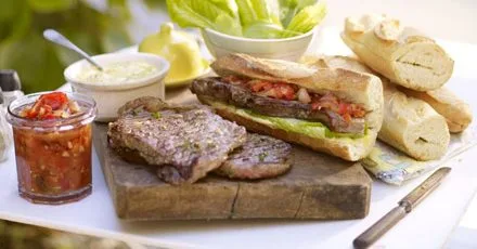 Sirloin steak sandwiches