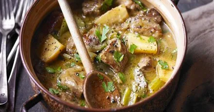 Slow-braised pork shoulder with cider & parsnips