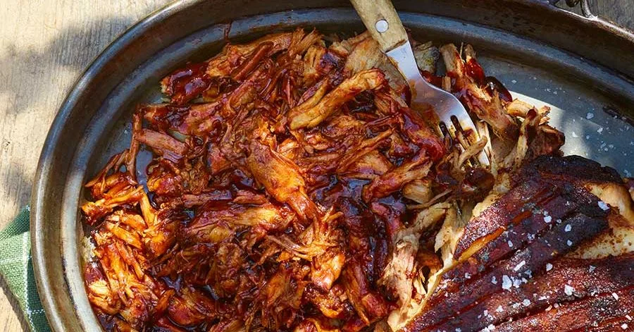Slow-cooked BBQ-spiced pulled pork
