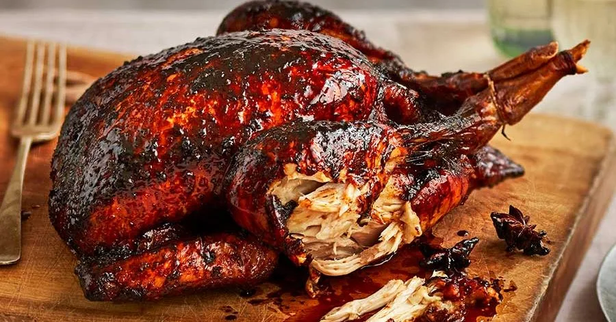 Slow-cooked soy-glazed chicken