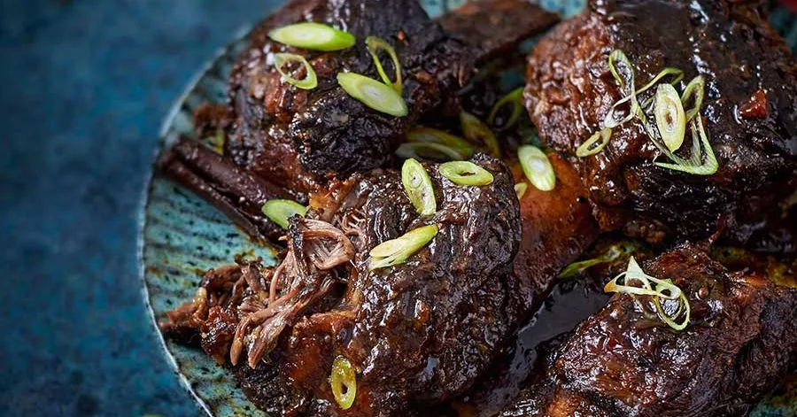 Slow-cooker gochujang short ribs with apple slaw
